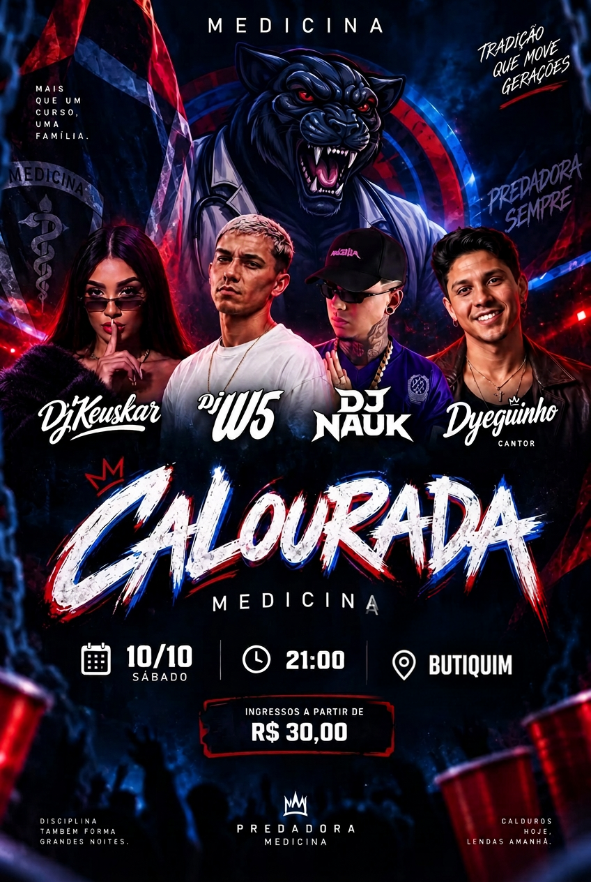 Cartaz oficial da Calourada Medicina